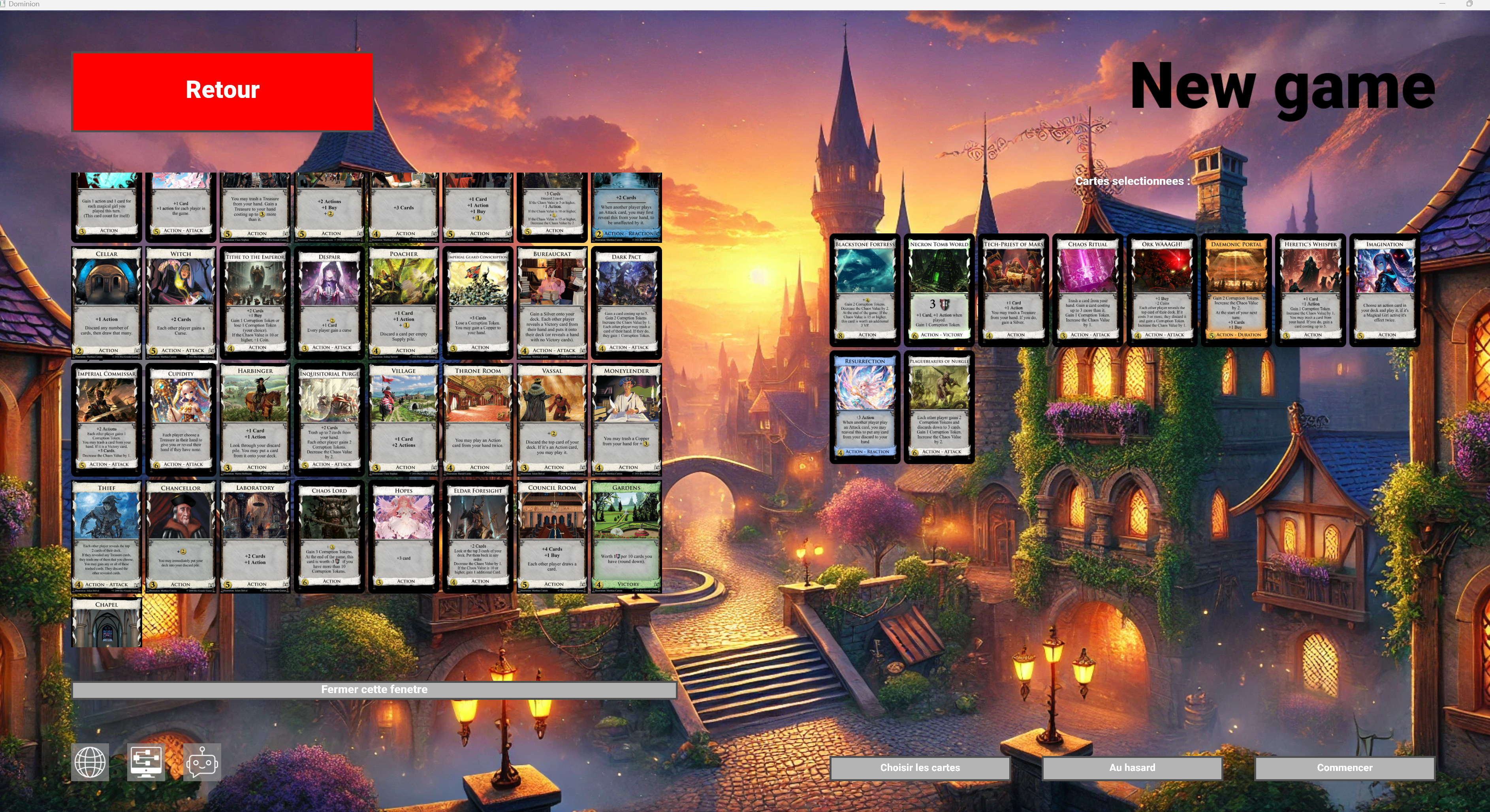 Dominion lobby screen